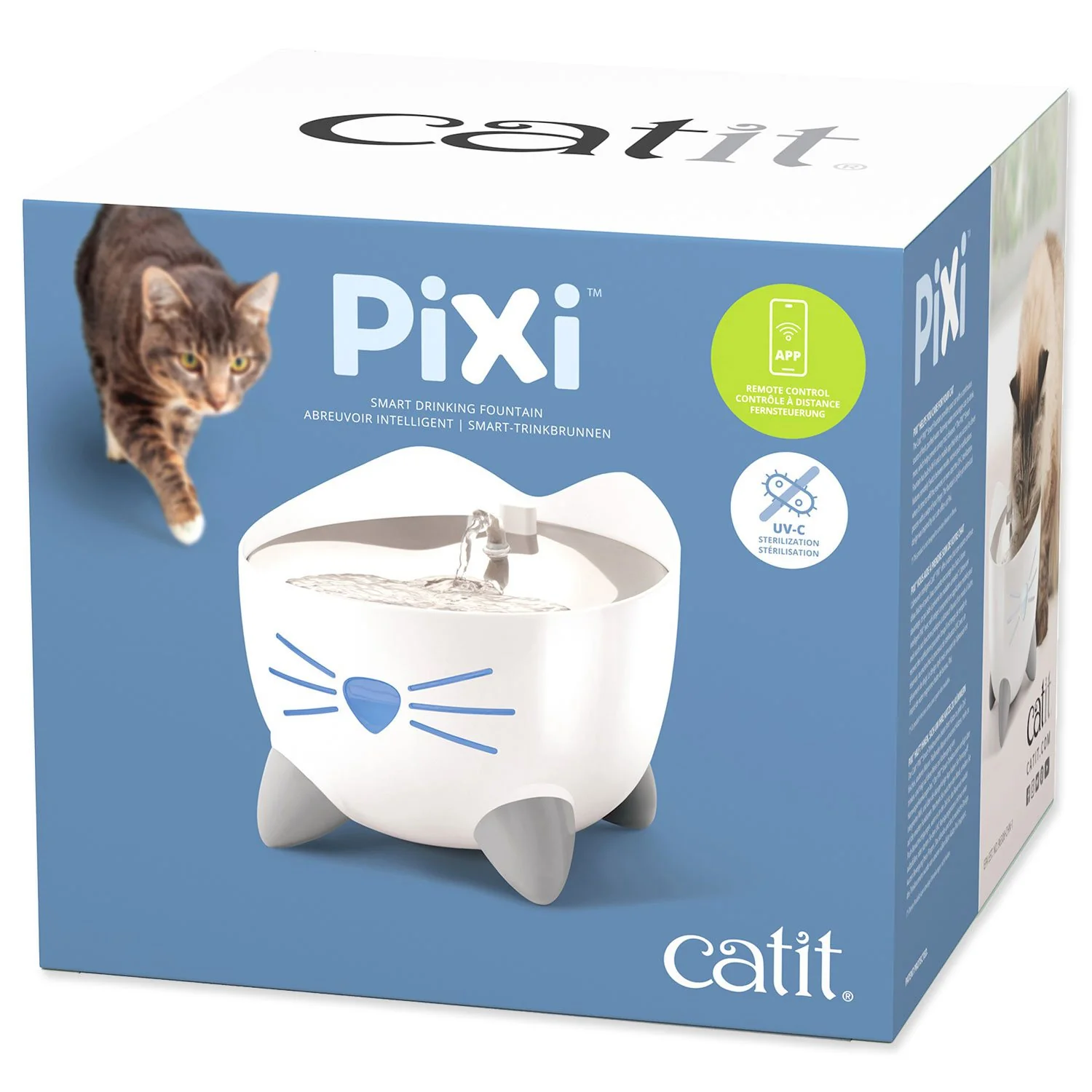 Fontána Pixi Smart s nerezovým povrchom biela