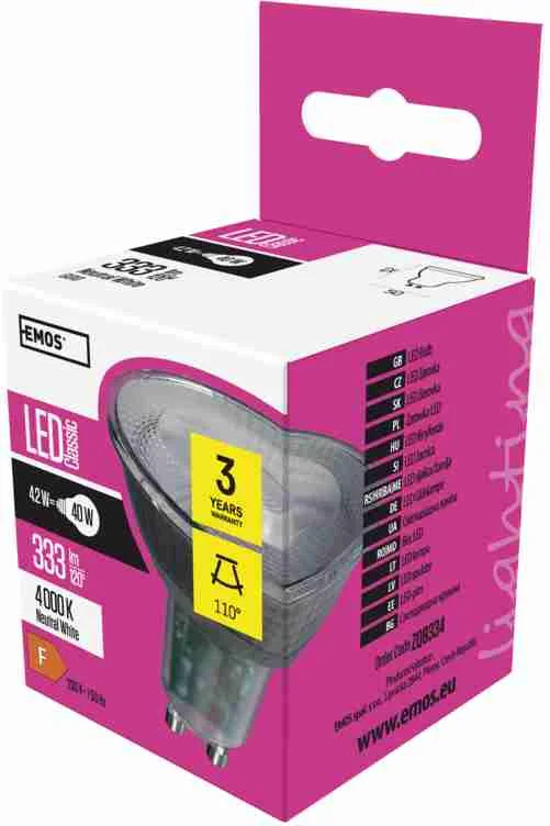 LED CLS 4,2W GU10 NW 1×1 ks, LED žiarovka