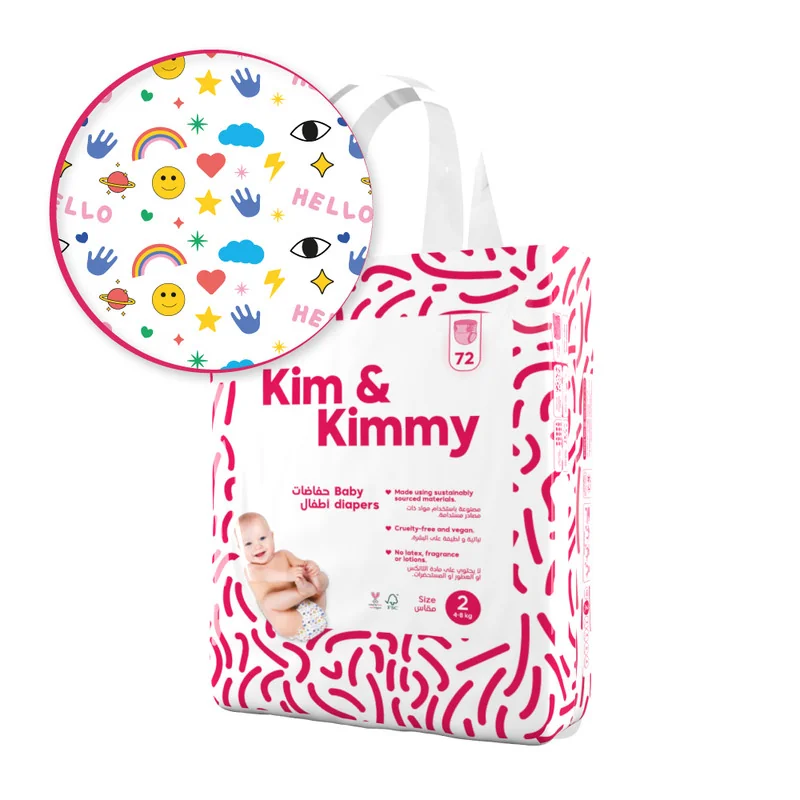 Kim & Kimmy - detské plienky, veľkosť 2, 4kg-8kg 72 ks