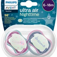Philips AVENT Cumlík Ultra air nočný 6-18m dievča 2ks