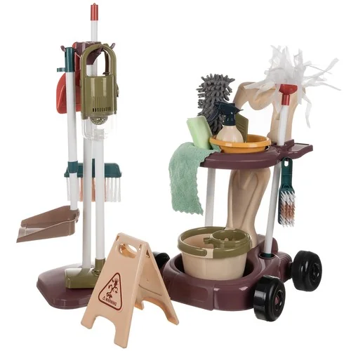 Detská upratovacia sada s príslušenstvom, vozík + vysávač + mop Little Helper