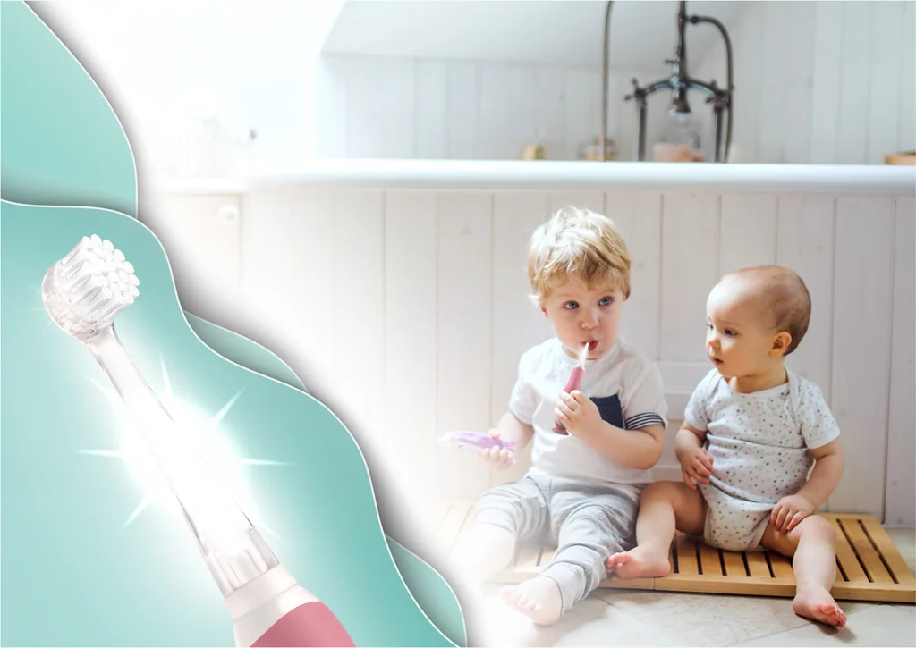 NENO Kefka detská elektrická pre deti Denti - ružová 3m+ 1×1 ks, elektrická kefka