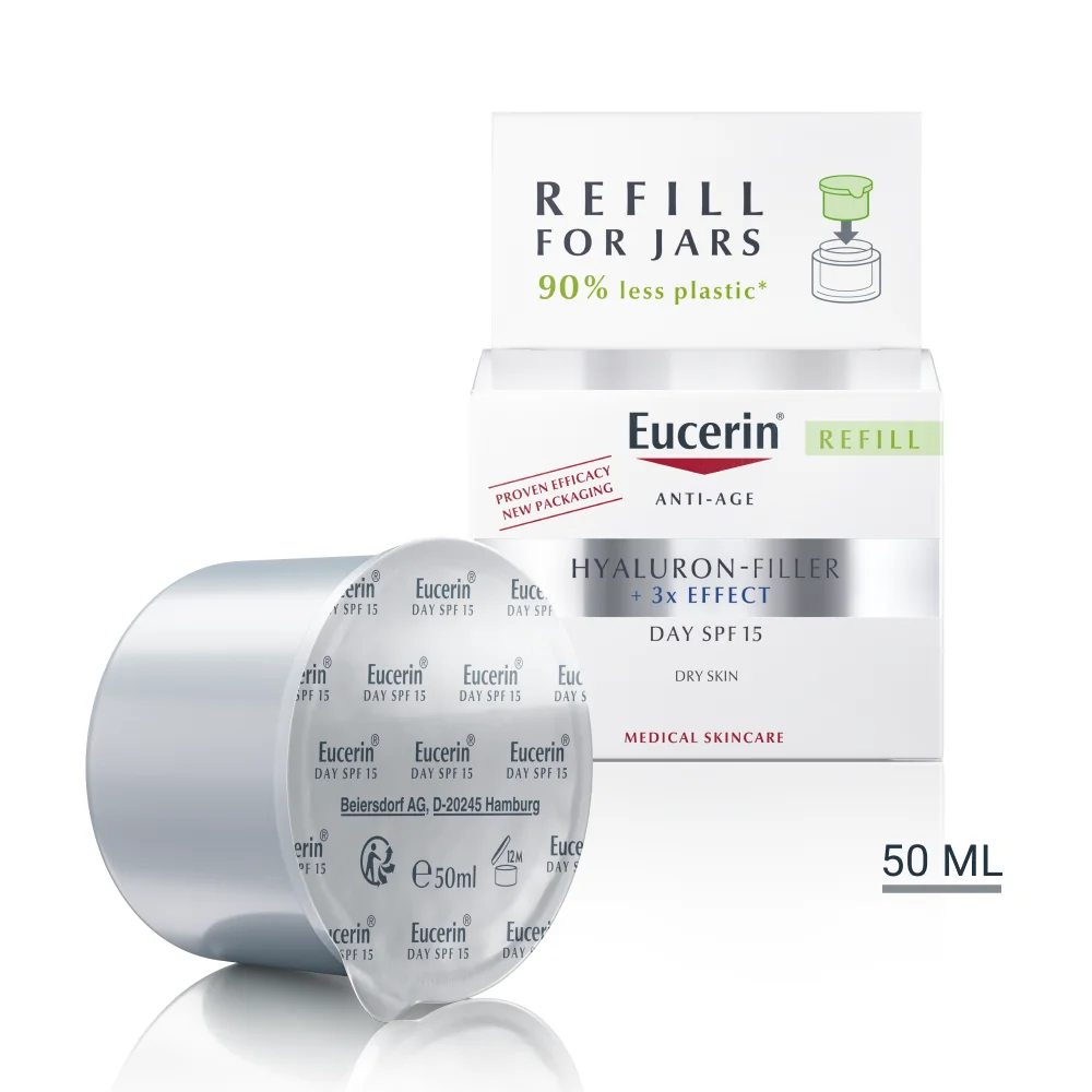 Eucerin HYALURON-FILLER+3xEFFECT Denný krém REFILL 1×50 ml, náhradná náplň