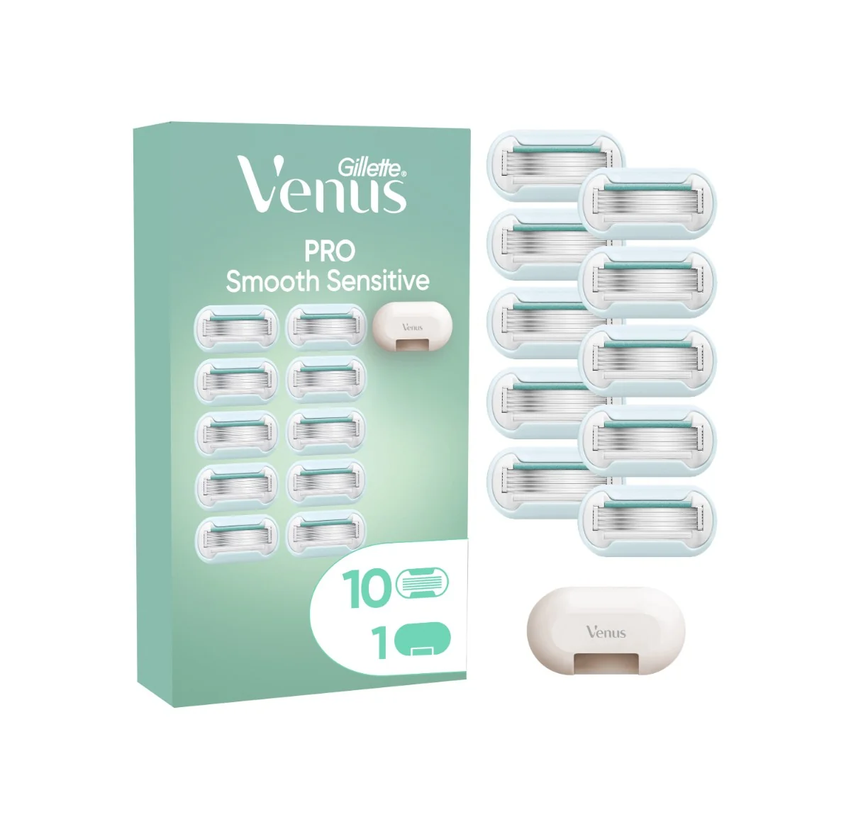 Gillette Venus Pro Smooth Sensitive dámske holiace hlavice 10 ks + kryt 10 ks