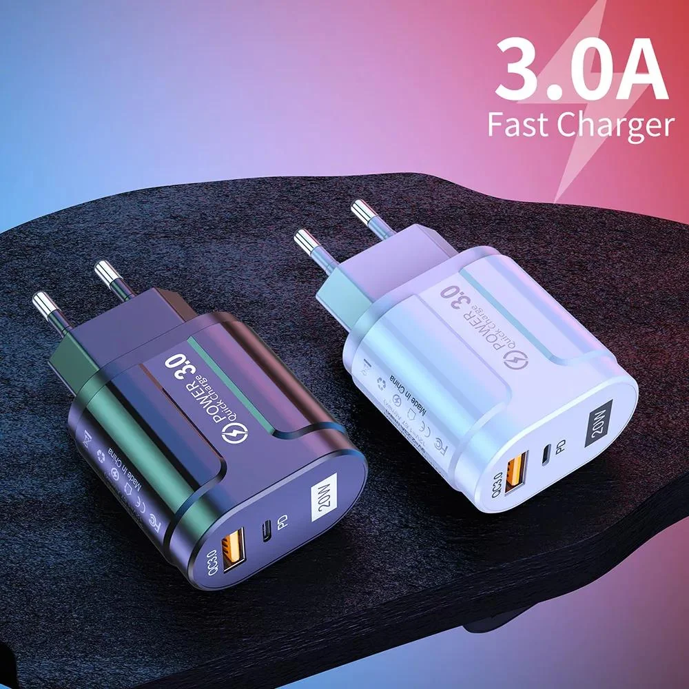 Sieťová nabíjačka Premium - Čierna 20W, Type-C
