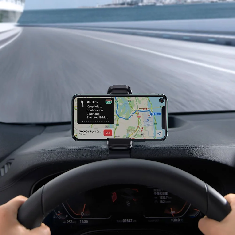 Baseus Big Mouth držiak na mobil do auta, čierny