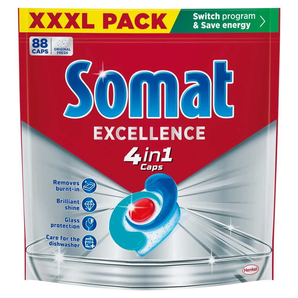 Excellence 4in1 kapsule do umývačky riadu 88 ks