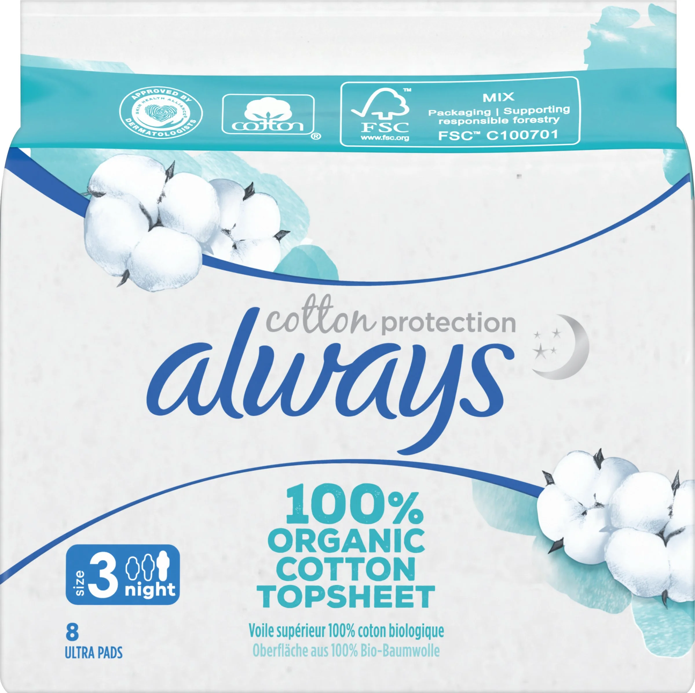 Always Cotton 8ks Night 1×8 ks, vložky