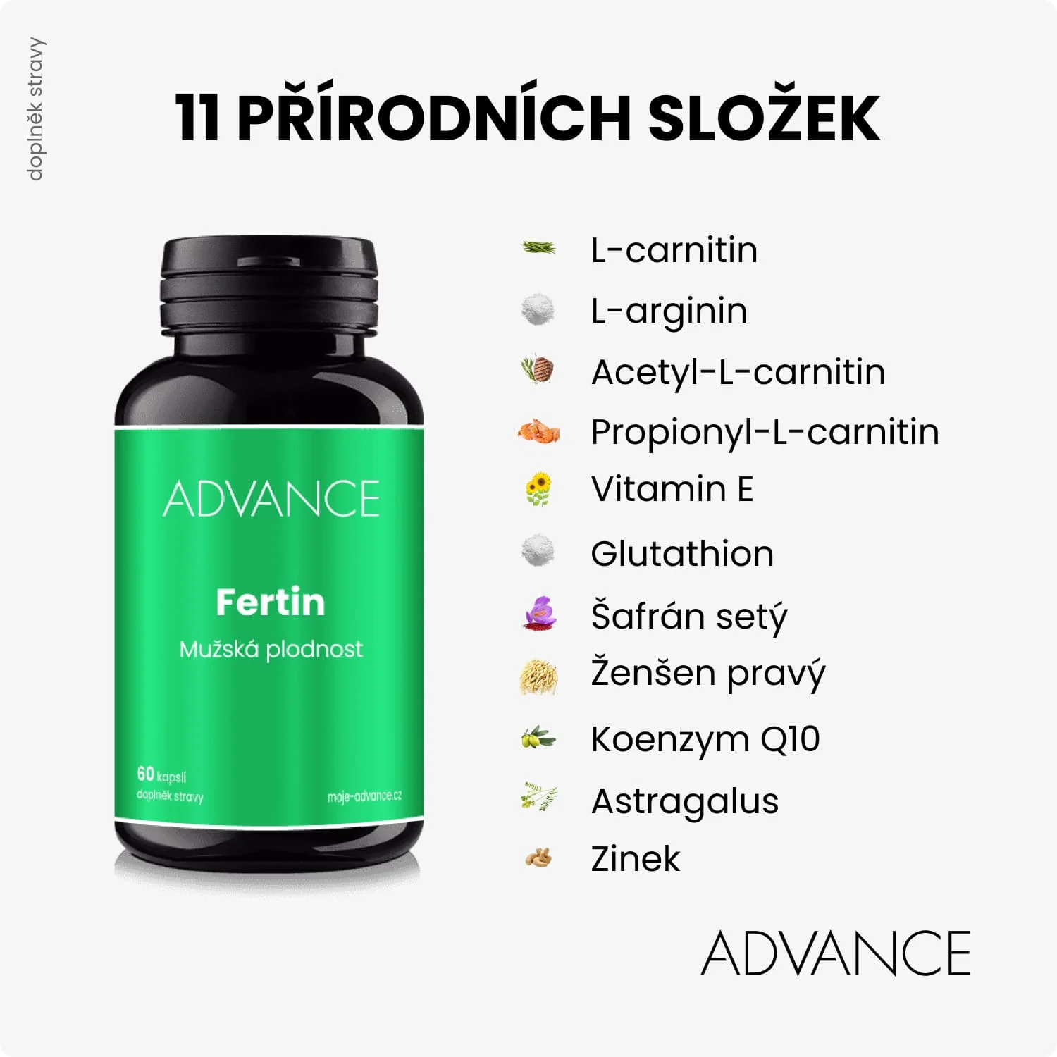 ADVANCE Fertin 60 kapsúl - mužská plodnosť 1×60 cps, výživový doplnok