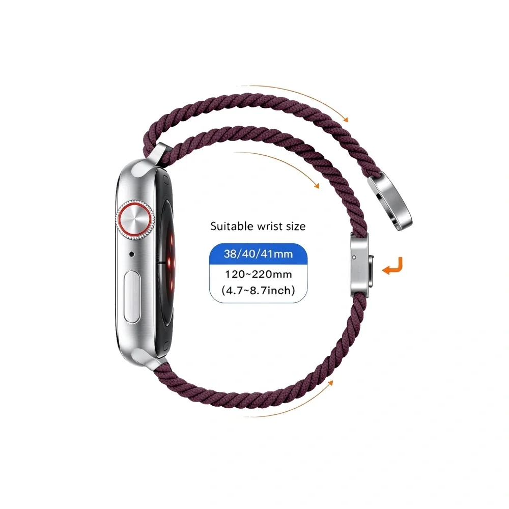 Tech-Protect Nylon Mag remienok na Apple Watch 40/41/42mm, deep burgundy