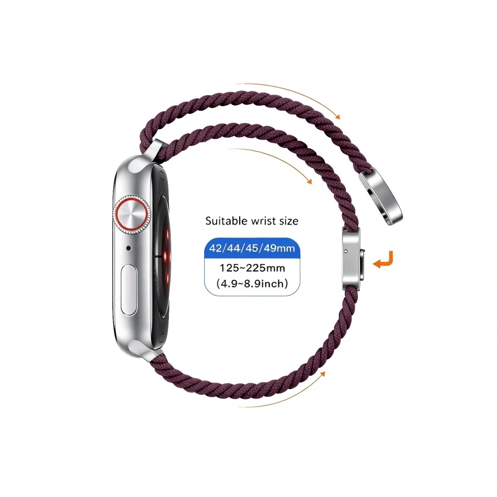 Tech-Protect Nylon Mag remienok na Apple Watch 44/45/46/49mm, deep burgundy