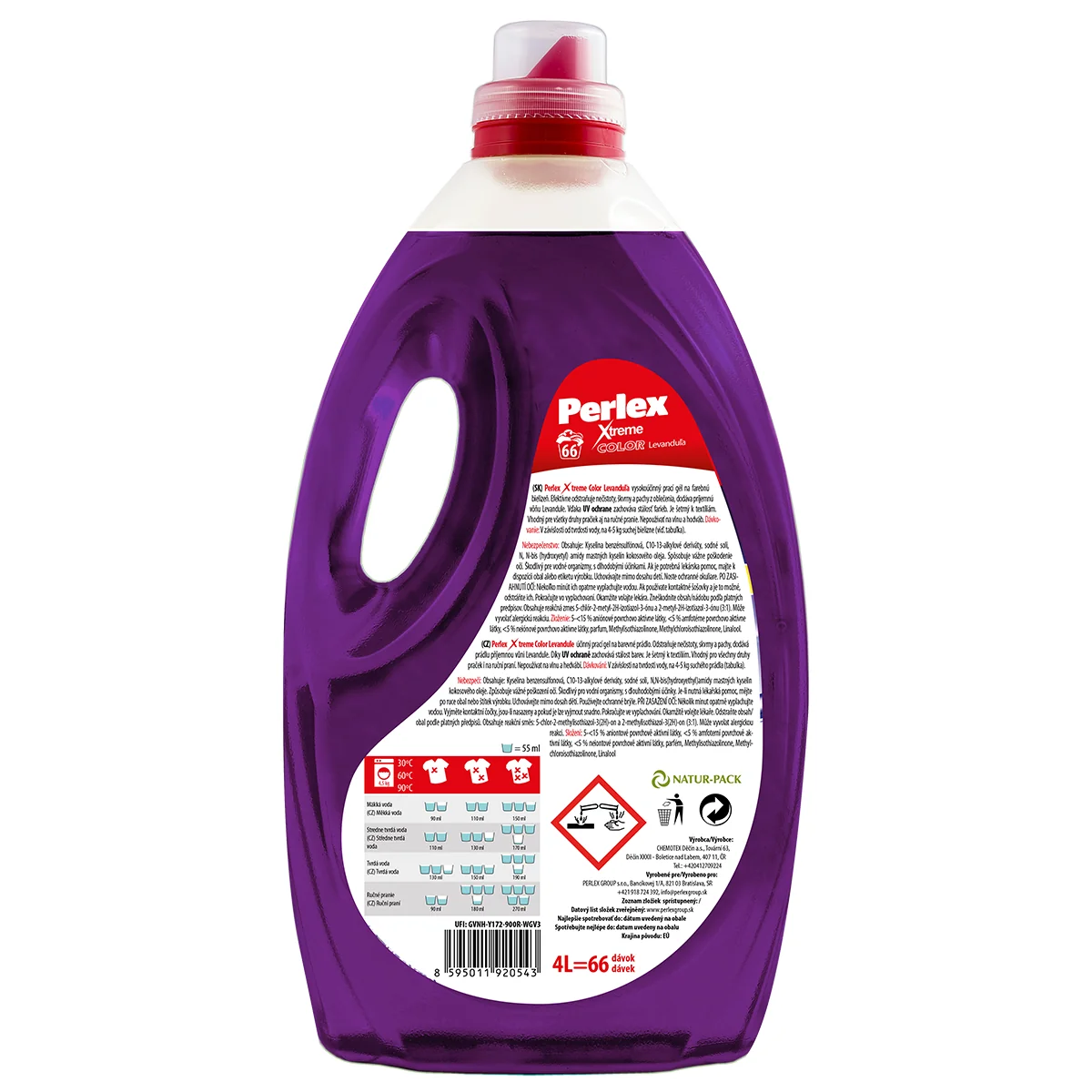 Perlex prací gél 4L / 66 praní Color Levanduľa 1×4L, gél na pranie