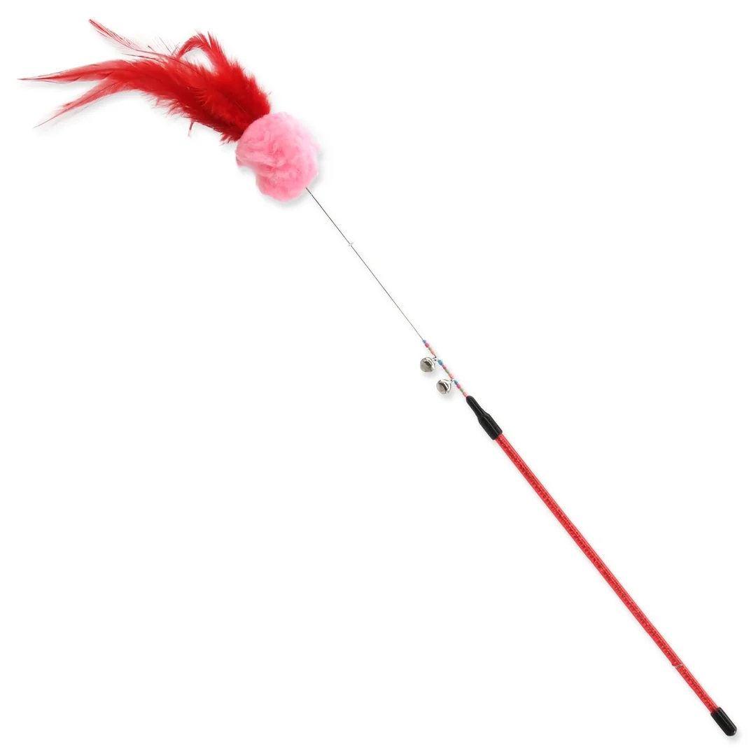 Hračka Magic Cat palička loptička plyš s pierkami 16cm+42cm 24ks