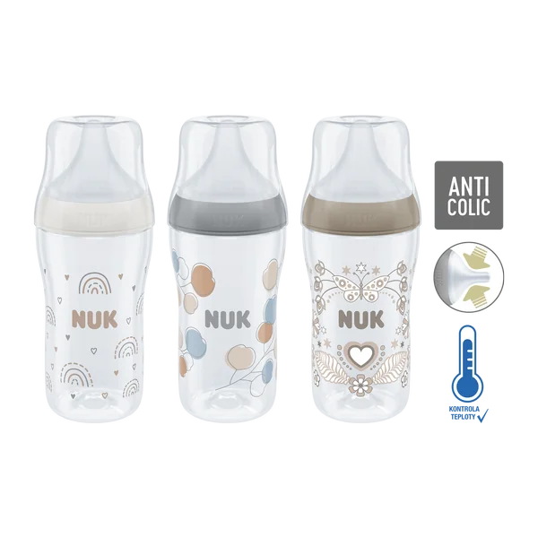 NUK Perfect Match flaša s kontrolou teploty 260 ml 1×1 ks, dojčenská fľaša