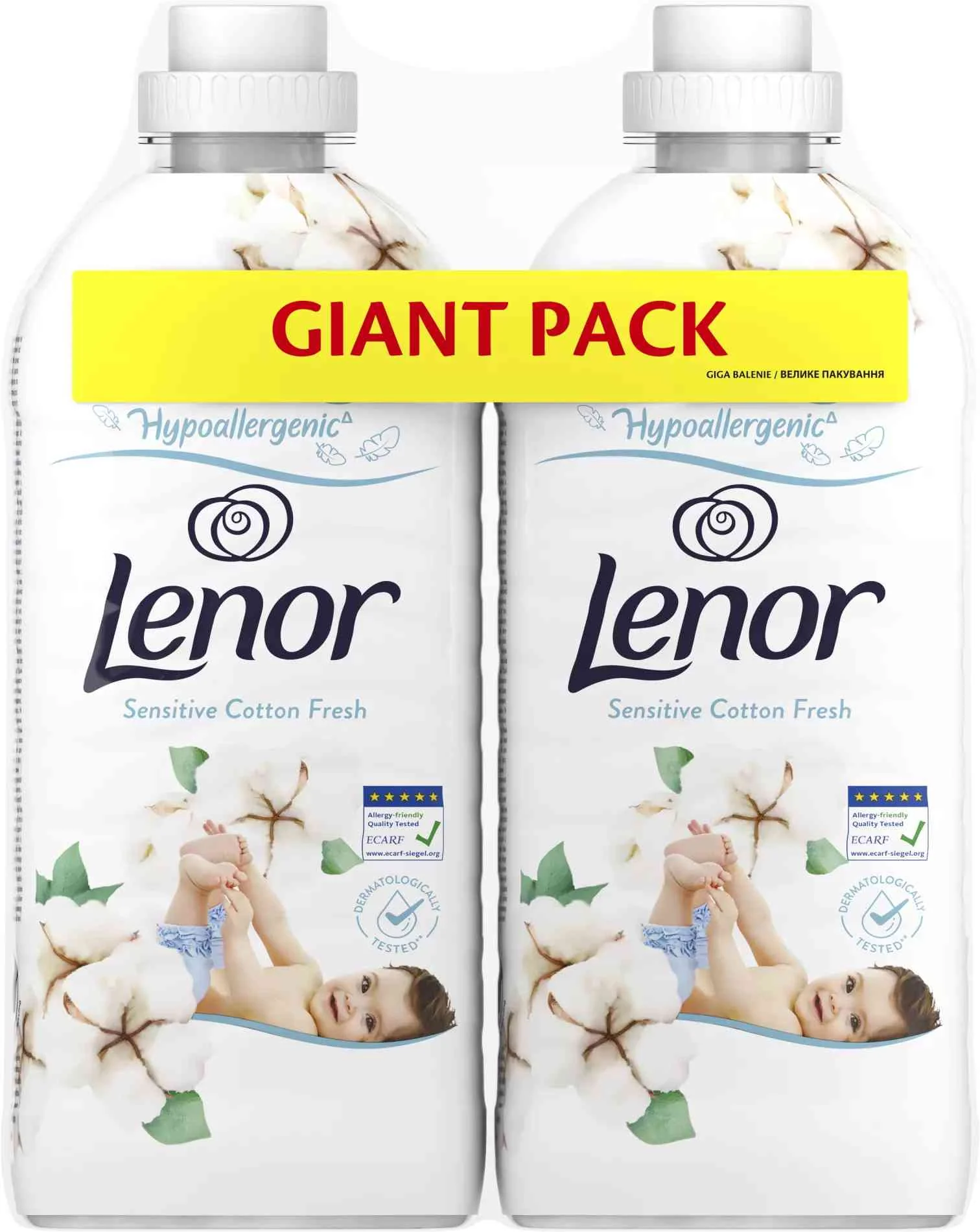 Lenor Bundle pack Sensitive Cotton fresh (2x1200ml) 2×1200 ml, aviváž