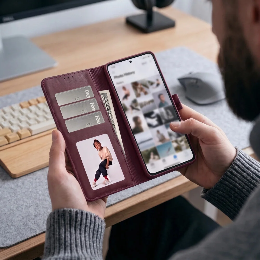 Tech-Protect Wallet knižkové puzdro na Xiaomi Redmi Note 17 Pro Max 5G, mulberry