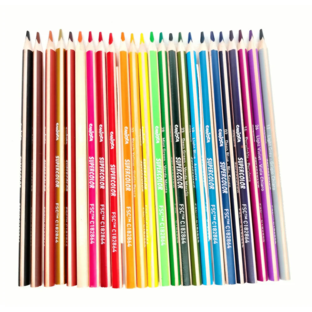 Farbičky SUPERCOLOR trojhranné, nelámavé Carioca 24ks -CARIOCA
