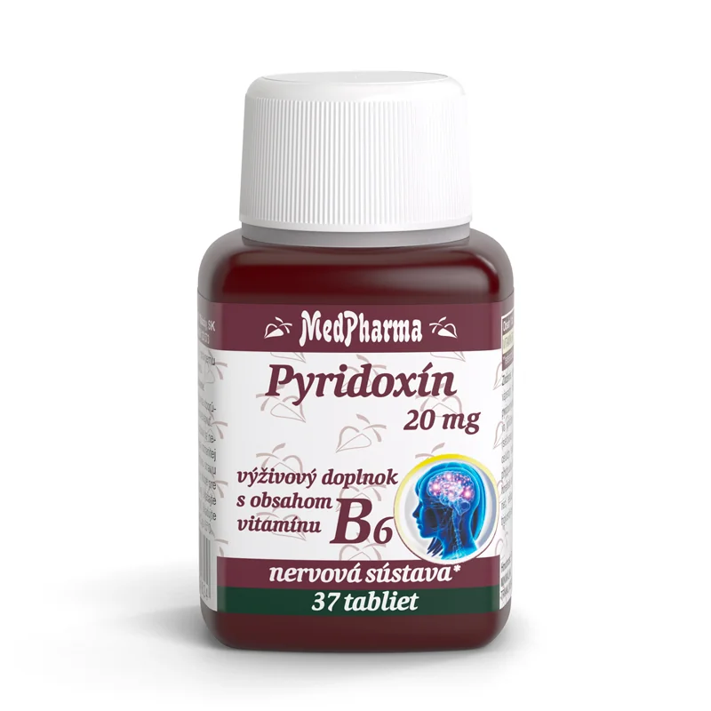 MedPharma PYRIDOXÍN 20 mg (vitamín B6) 1×37 tbl, 30+7 zadarmo