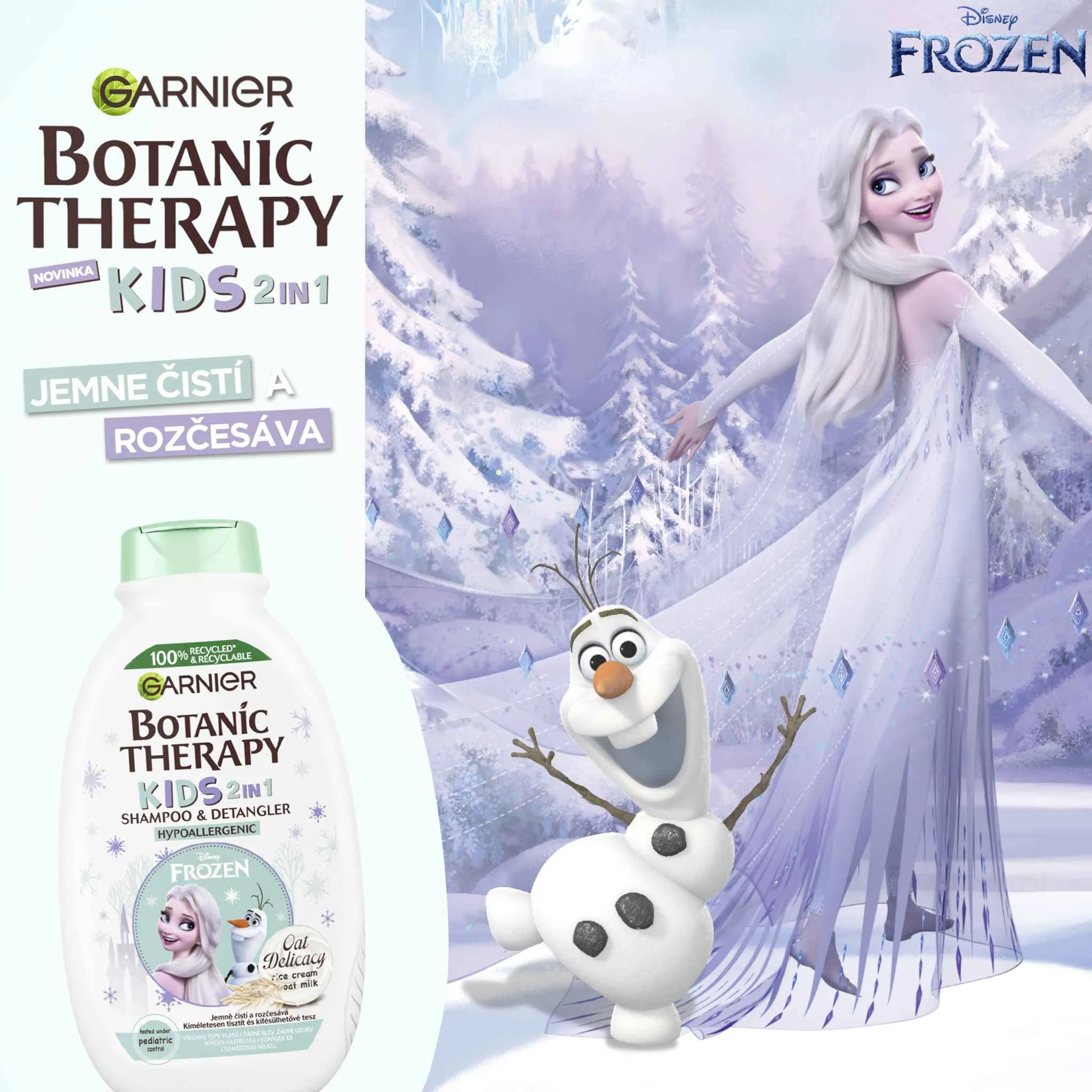 Garnier Botanic Therapy Disney Kids Ľadové kráľovstvo Oat Delicacy 2v1 šampón & kondicionér 400 ml 1×400 ml, šampón & kondicionér