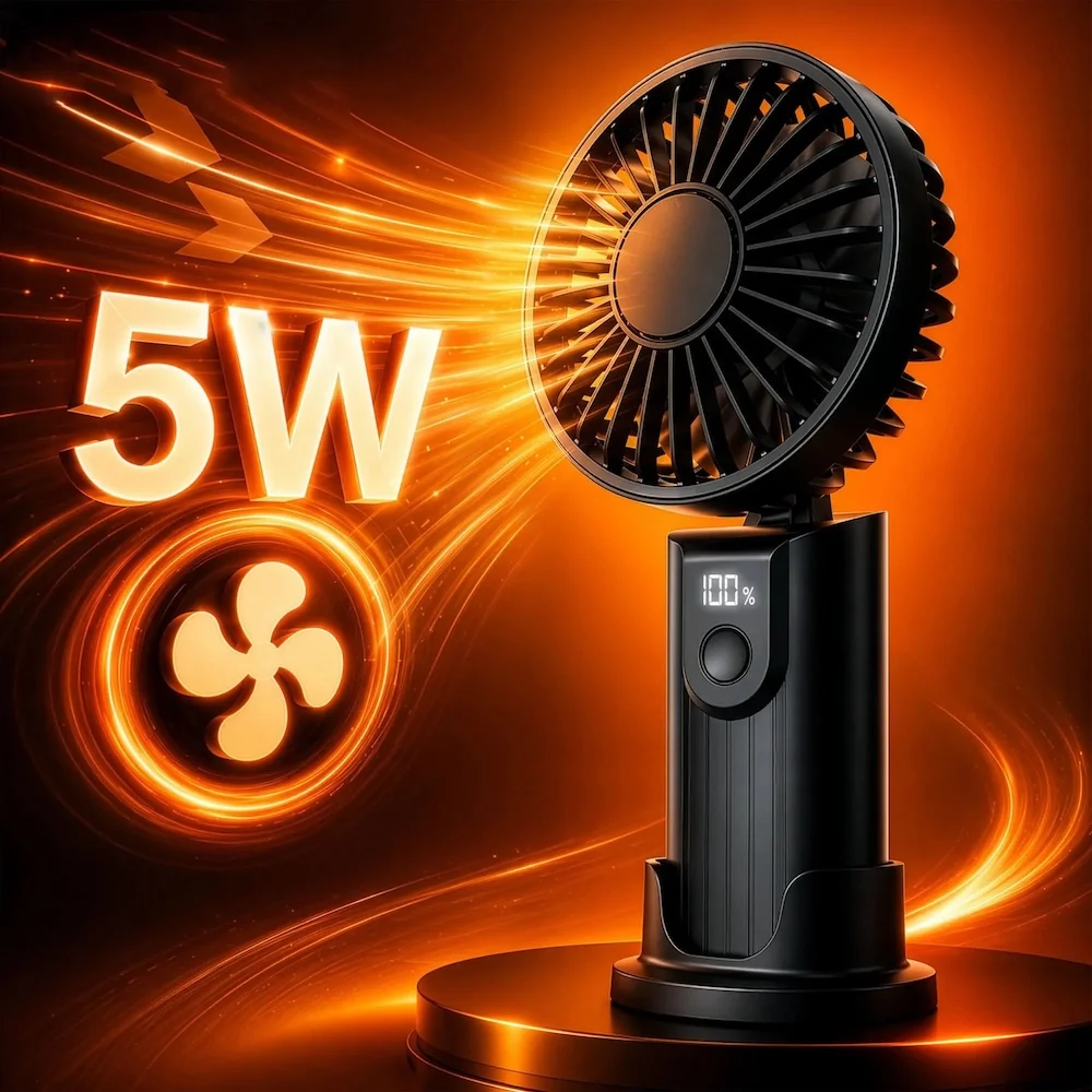 MG Mini Fan ručný / stolný ventilátor, čierny