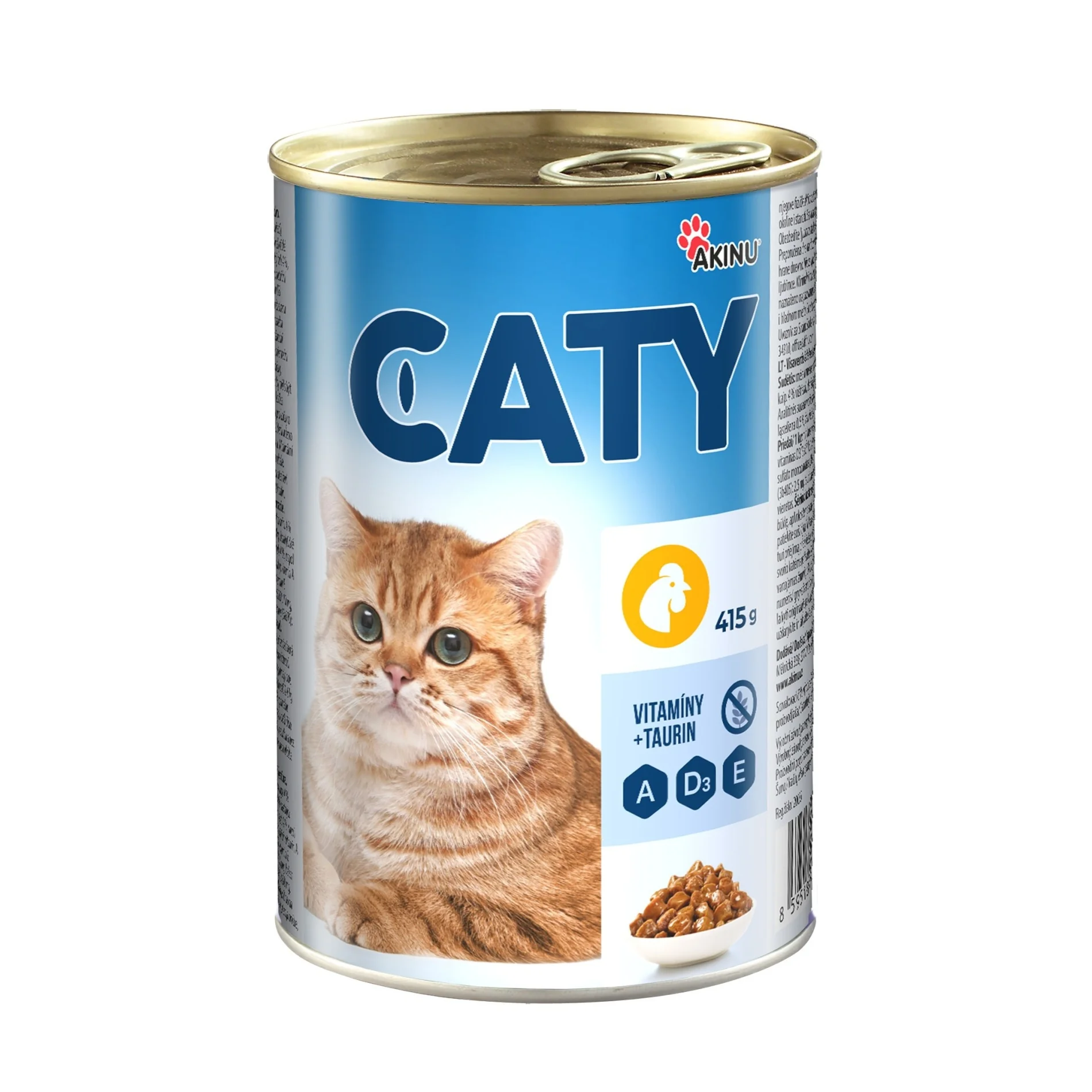 Akinu CATY Hydinové kúsky v omáčke v konzerve pre mačky 14 x 415 g
