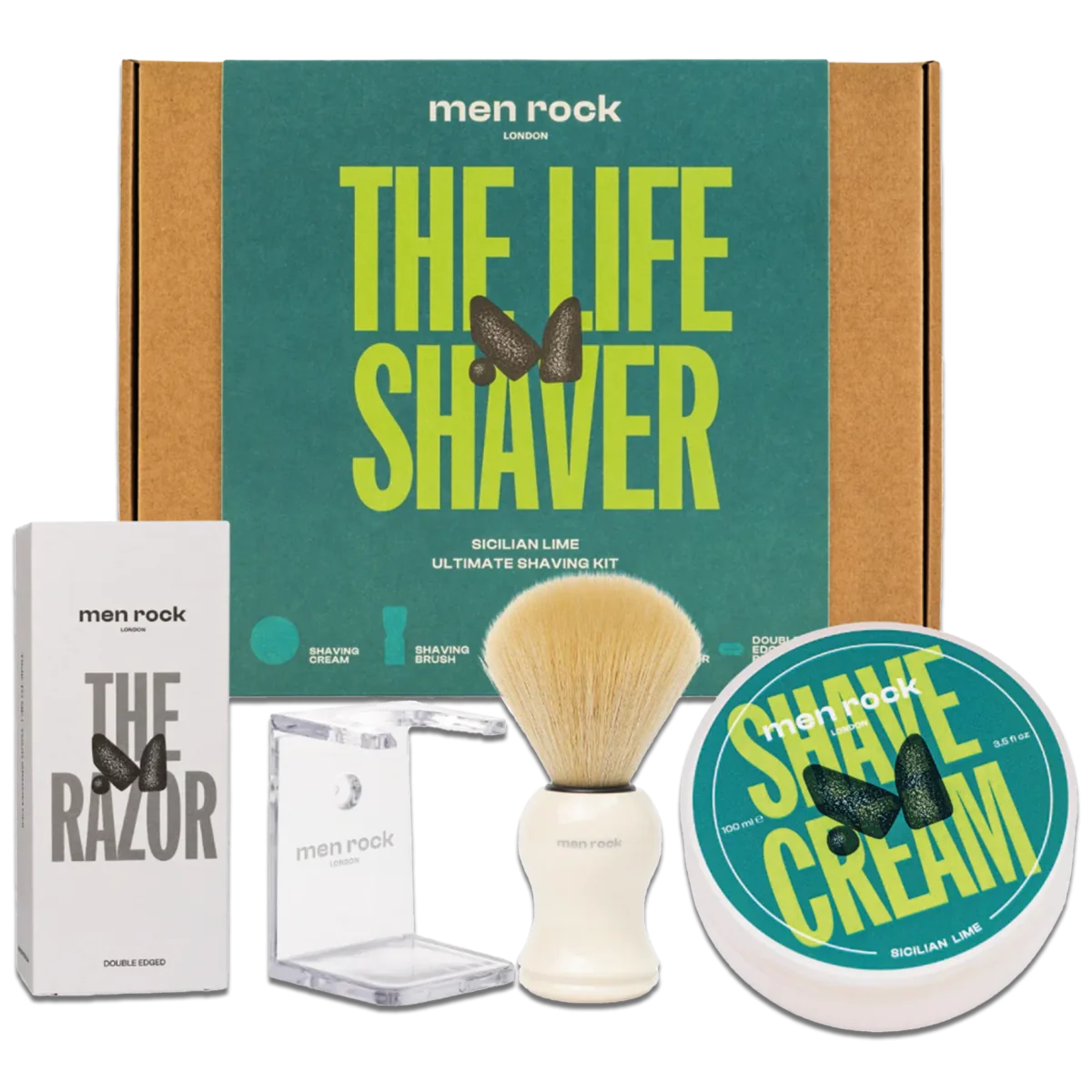 Kompletná súprava na holenie pre mužov Men Rock The Life Shaver Lime