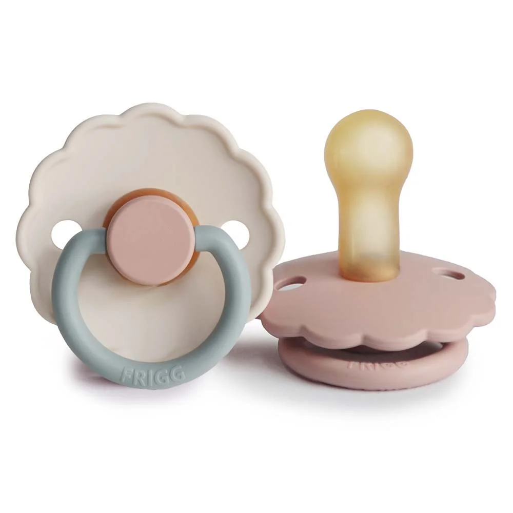FRIGG Daisy kaučukové cumlíky Blush / Cotton Candy 1×2 kusy, +6m, dvojbalenie