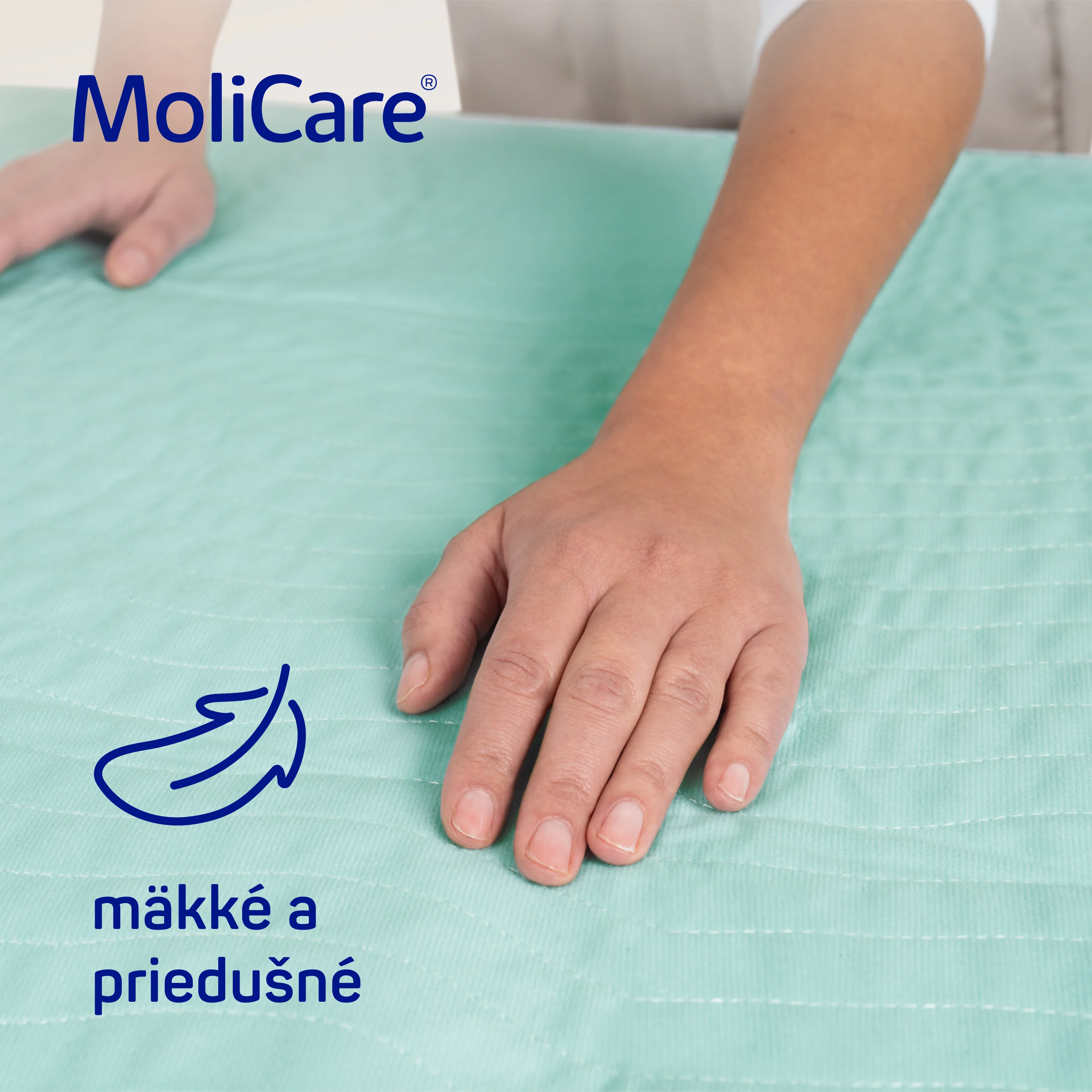 MoliCare premium Bed Mat 7 kv Textile (so záložkami), prateľné textilné podložky pod pacientov, 75 x 85 cm (75 x 185 cm), savosť 1945 ml 1 ks