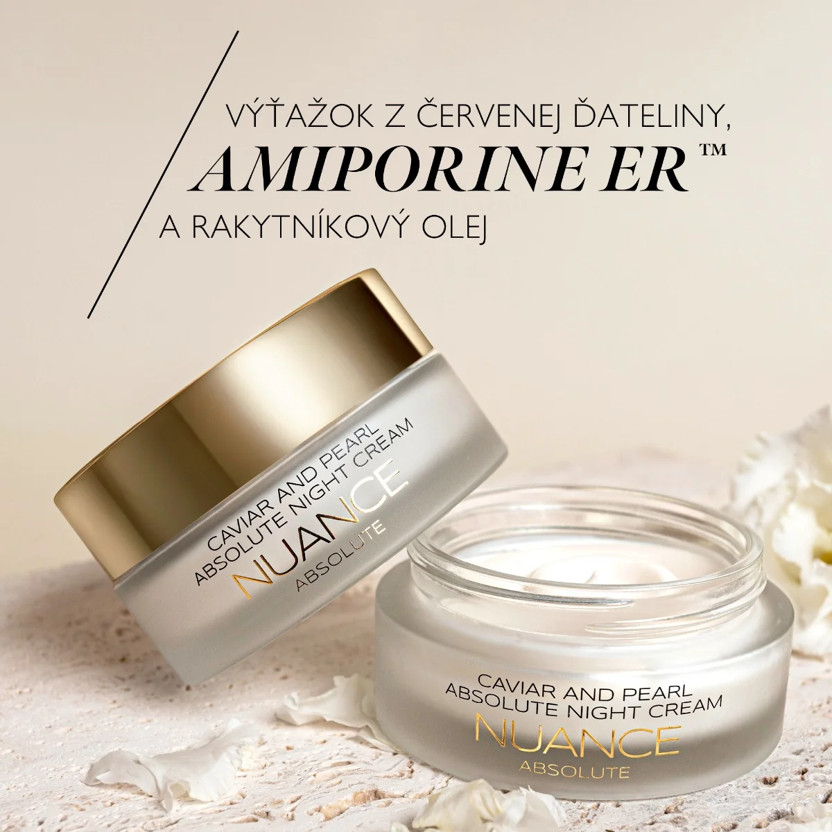 NUANCE CAVIAR AND PEARL nočný krém, 50ml 1×50 ml, nočný krém pre všetky typy pleti