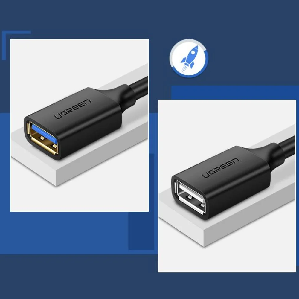Predlžovací kábel USB 3.0 (samica) - adaptér USB 3.0 (samec) 3m/Čierna