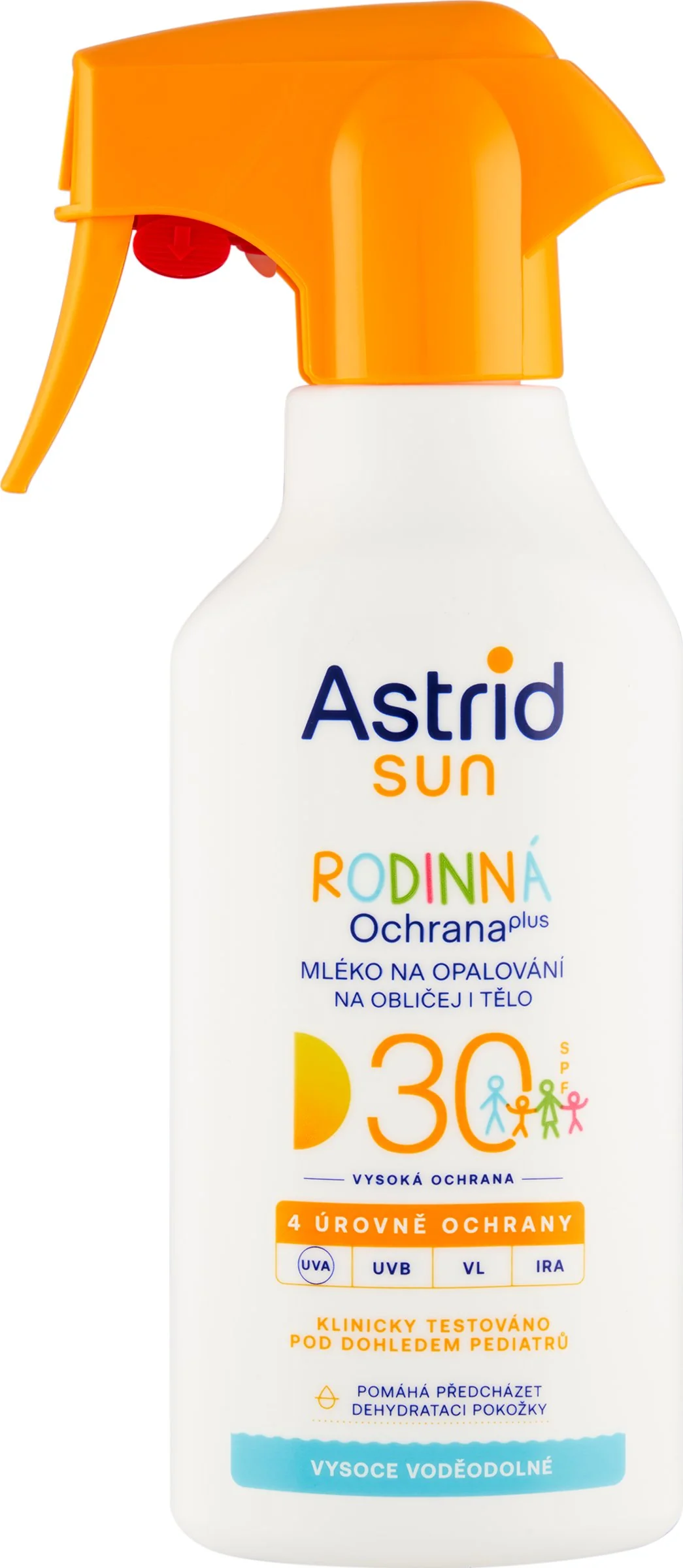 ASTRID SUN rodinné opaľovacie mlieko, sprej OF30 1×270ml, opaľovacie mlieko