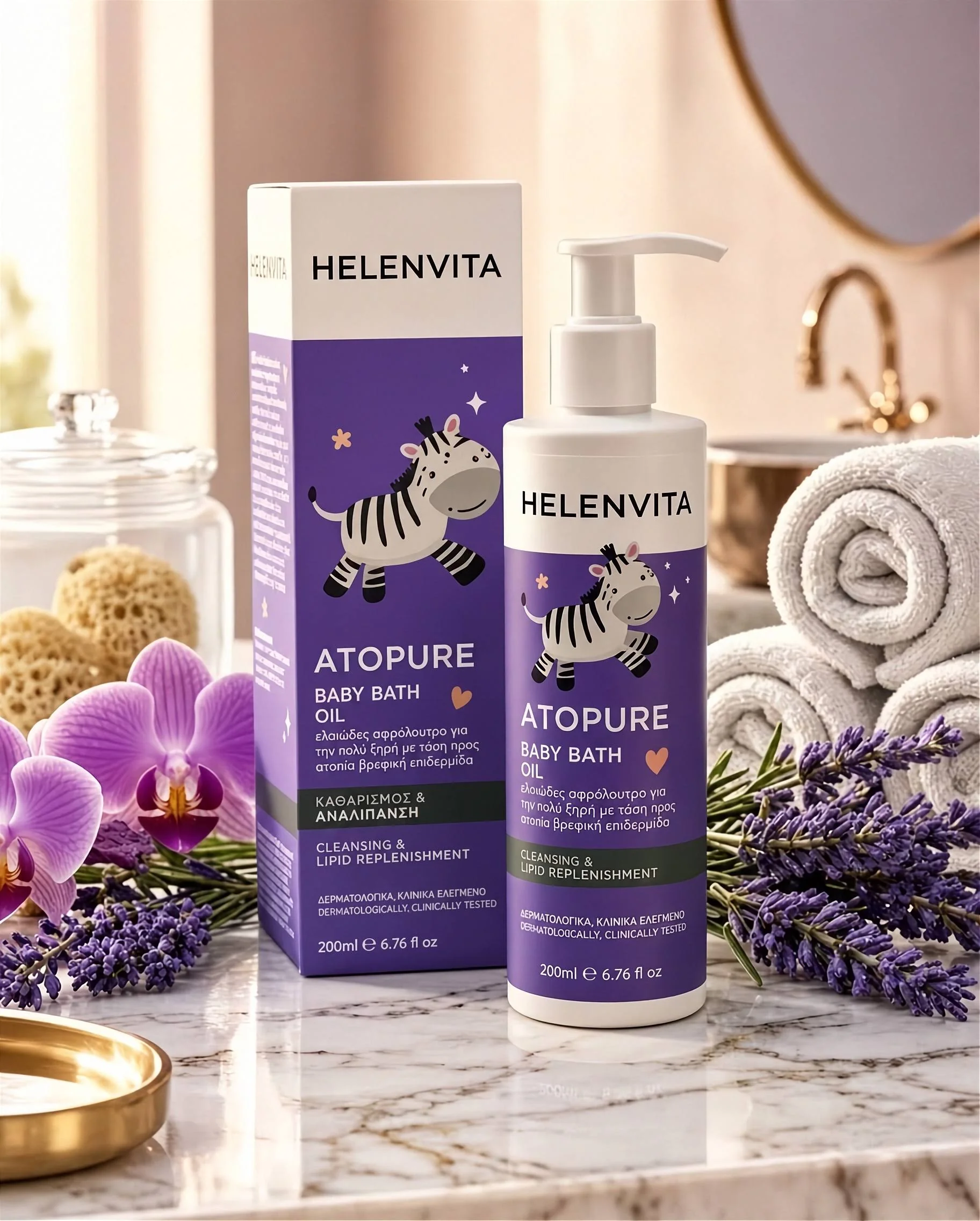 Helenvita Atopure Detský kúpeľový olej 200 ml pre atopickú pokožku