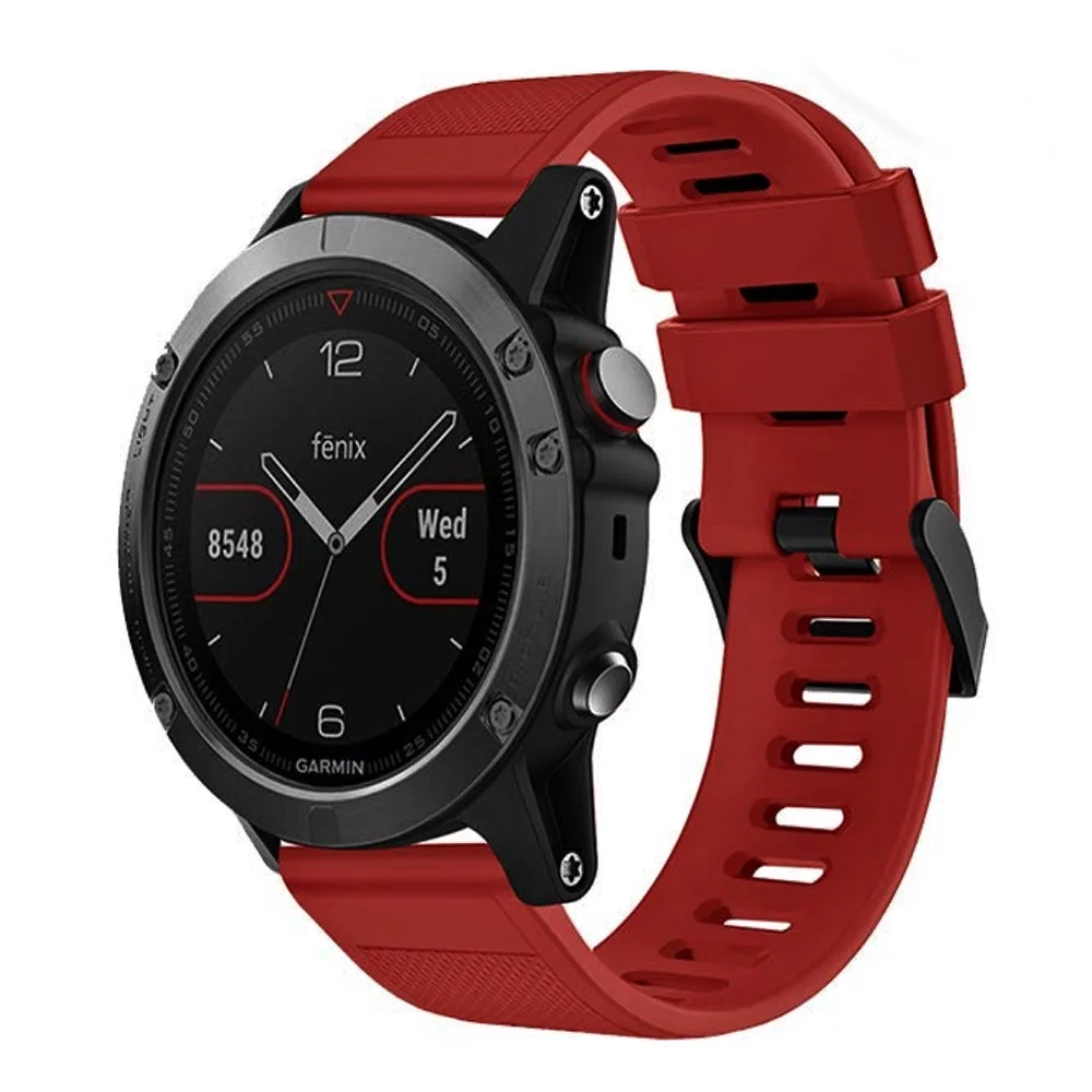 BStrap Silicone Acton remienok na Garmin Fenix 5x / 6x dark red