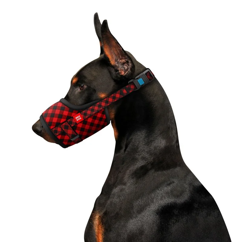 Nylonový náhubok pre psa nastaviteľný TARTAN, obvod papule: 35 - 43cm