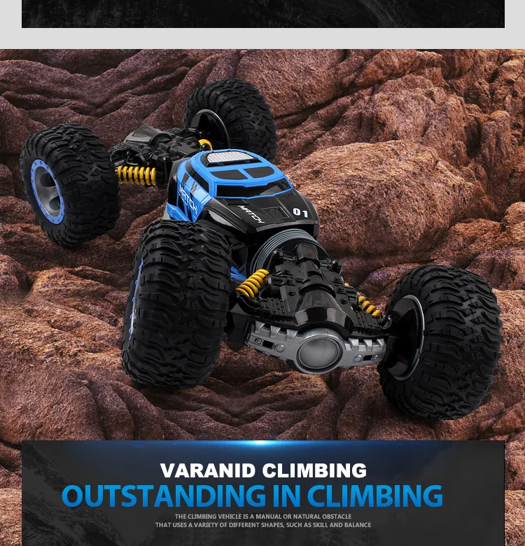 Obojstranné RC auto 47 cm modré