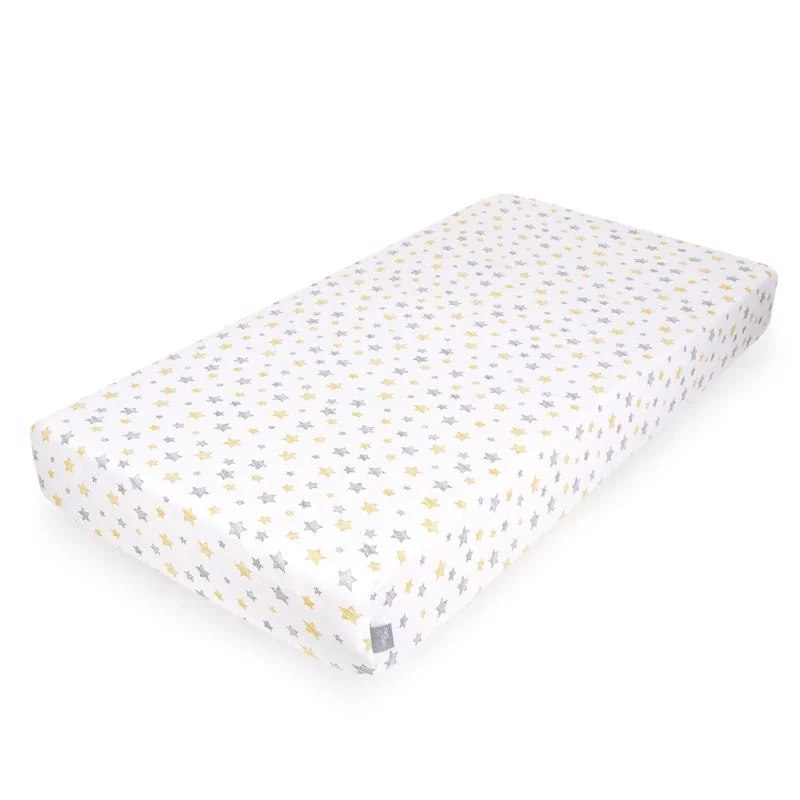 CEBA Plachta Žerzej napínacia s gumou 120 x 60 Yellow Stars 1×1 ks, plachta pre dieťa