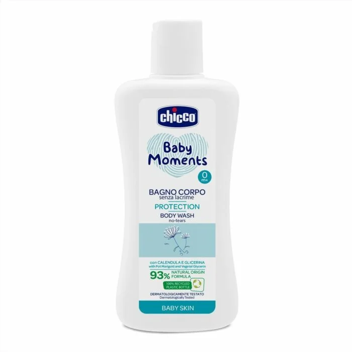 CHICCO Detský šampón na telo BABY MOMENTS PROTECTION 1×200 ml, šetrne čistí detskú pokožku