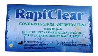 RapiClear COVID-19 IgG/IgM 1×1 set, test na detekciu protilátok (koloidné zlato)