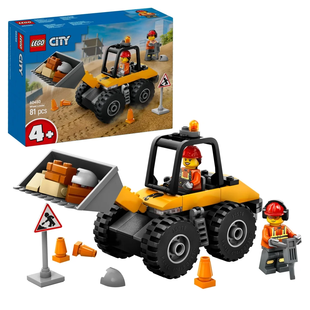 LEGO® City 60450 Žltý stavebný lopatový nakladač