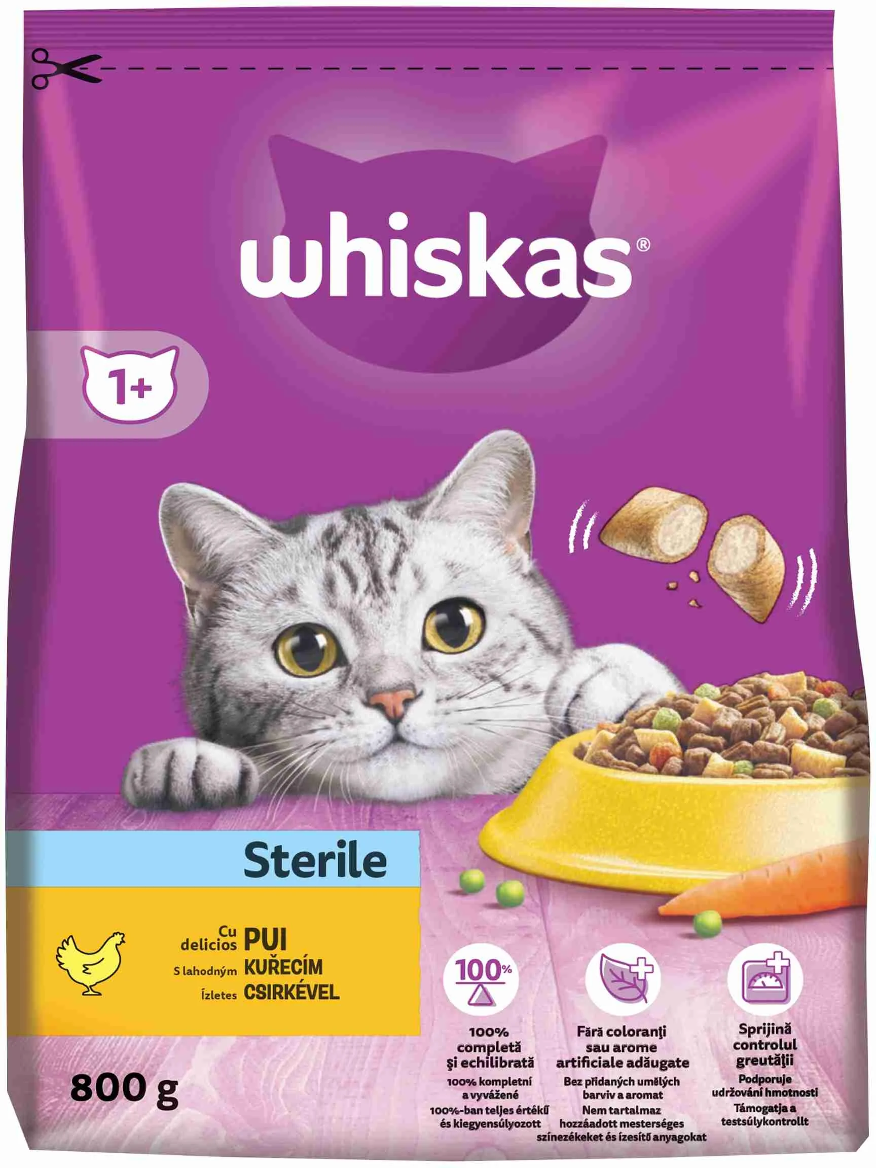 WHISKAS Granule Sterile s Kuracím 800G 1×800g, granule pre mačky