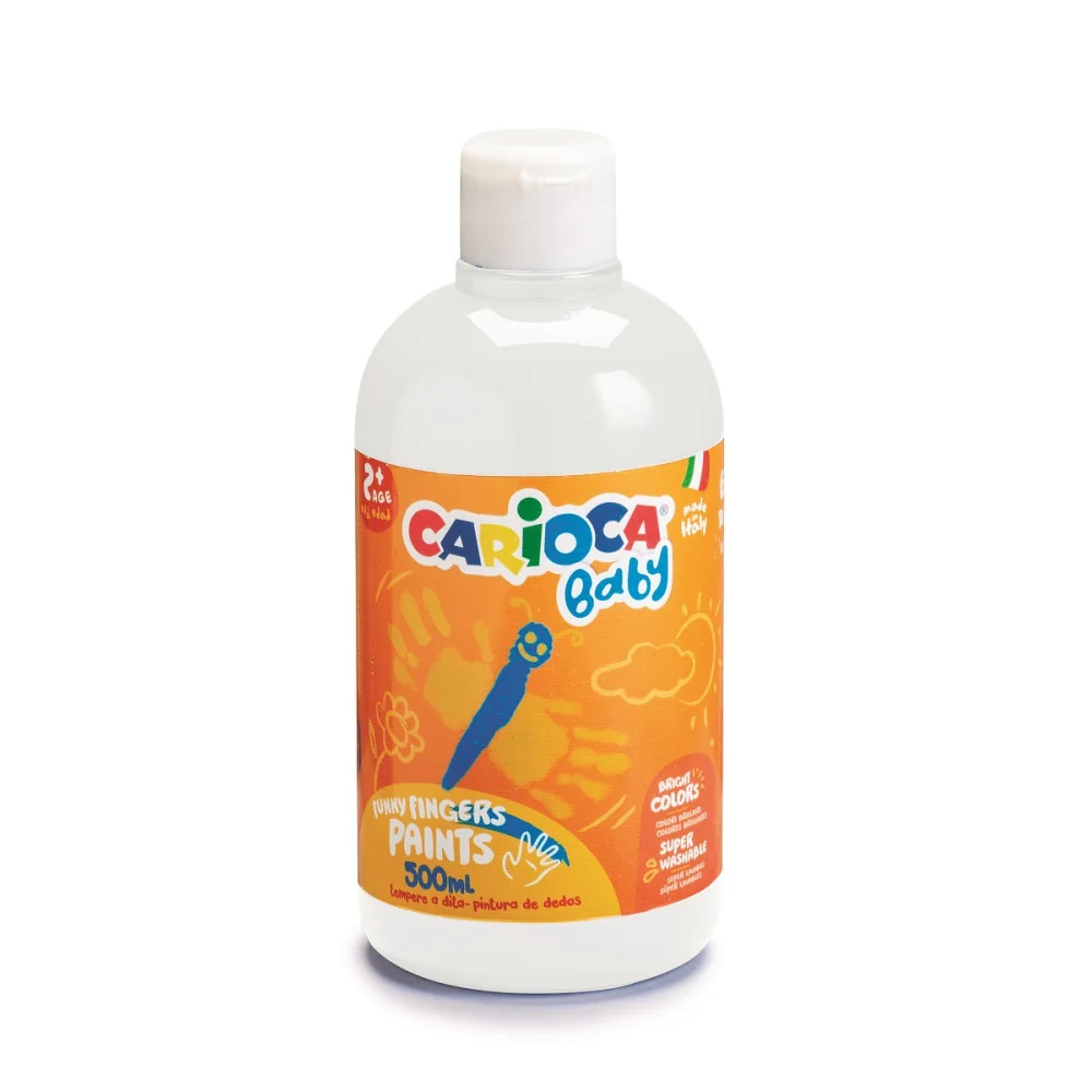 Prstová farba Baby Carioca 500ml biela-CARIOCA