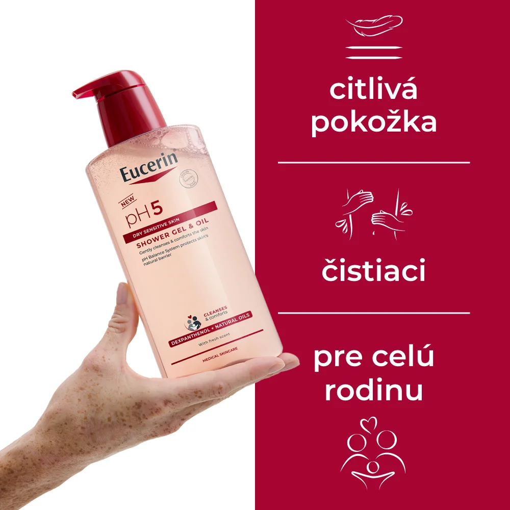 EUCERIN pH5 Sprchový gél & olej 1×400 ml, sprchový gél a olej