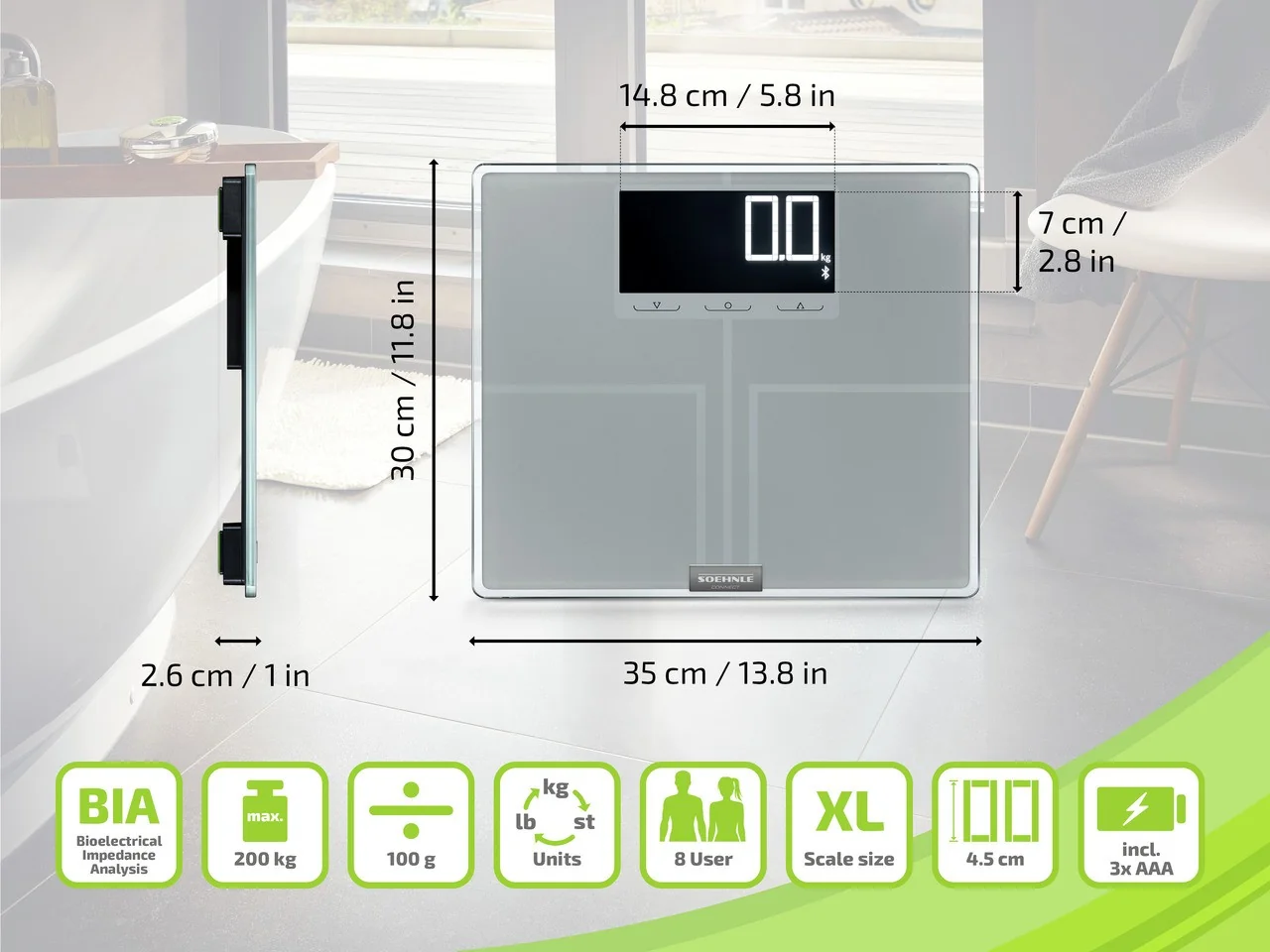Soehnle Osobná váha Shape Sense Connect 200 1×1 ks, osobná váha