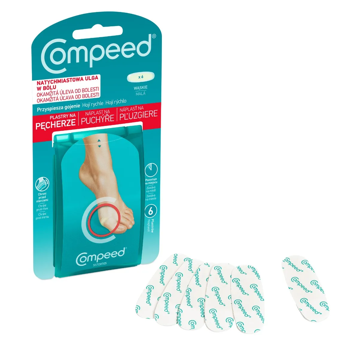 Compeed náplasť na pľuzgiere 1×6 ks, náplasť na pľuzgiere