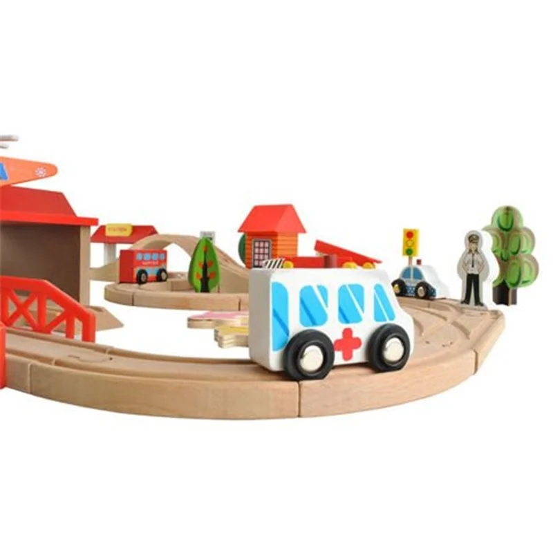 Vláčikodráha s heliportom 69ks (76x57cm)