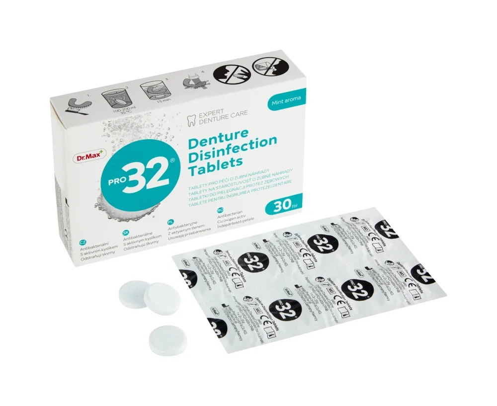 Dr. Max PRO32 Čistiace tablety na zubné protézy 1×30 tbl, tablety na protézu