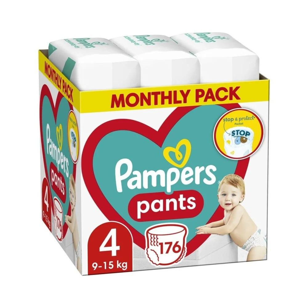 Pampers Pants MP S4 176ks (9-15kg) 1×176 ks, detské plienkové nohavičky