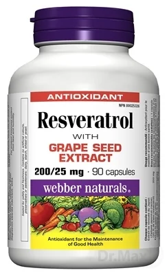 WEBBER NATURALS Resveratrol 200 mg 1×90 cps, výživový doplnok