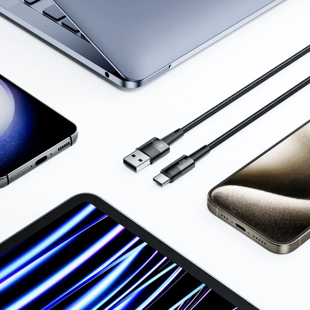 Tech-Protect Ultraboost kábel USB / USB-C 66W 6A 3m, čierny