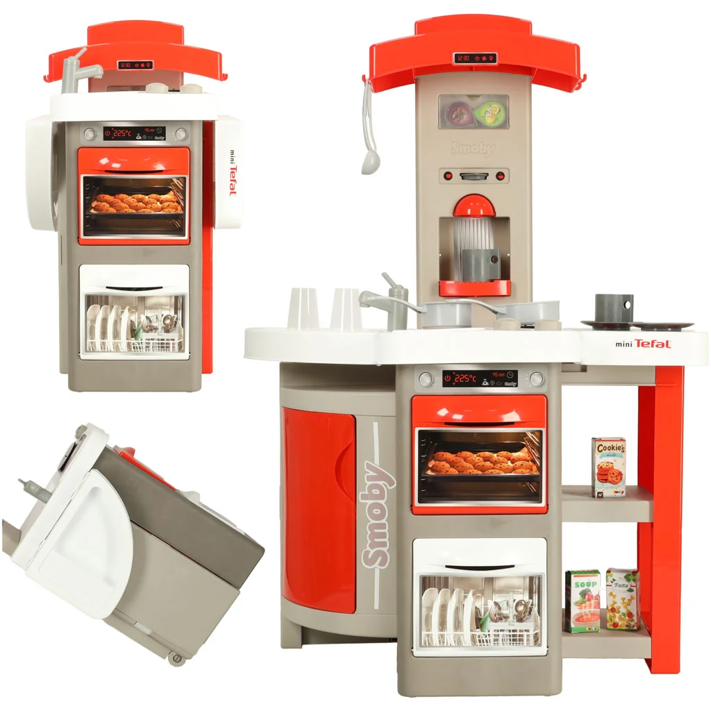 Smoby detská kuchyňa mini Tefal OpenCook – elektronická, skladacia, 23 prvkov